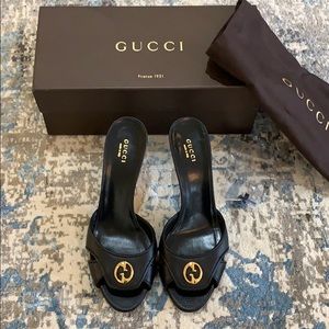 Gucci Cellarius heels black leather 38.5